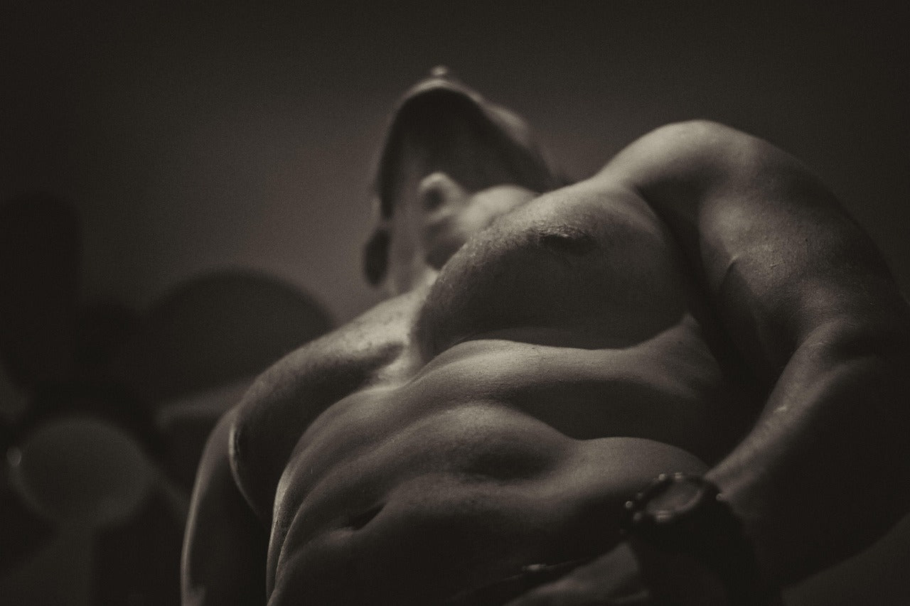 Bodybuilder in Black and White