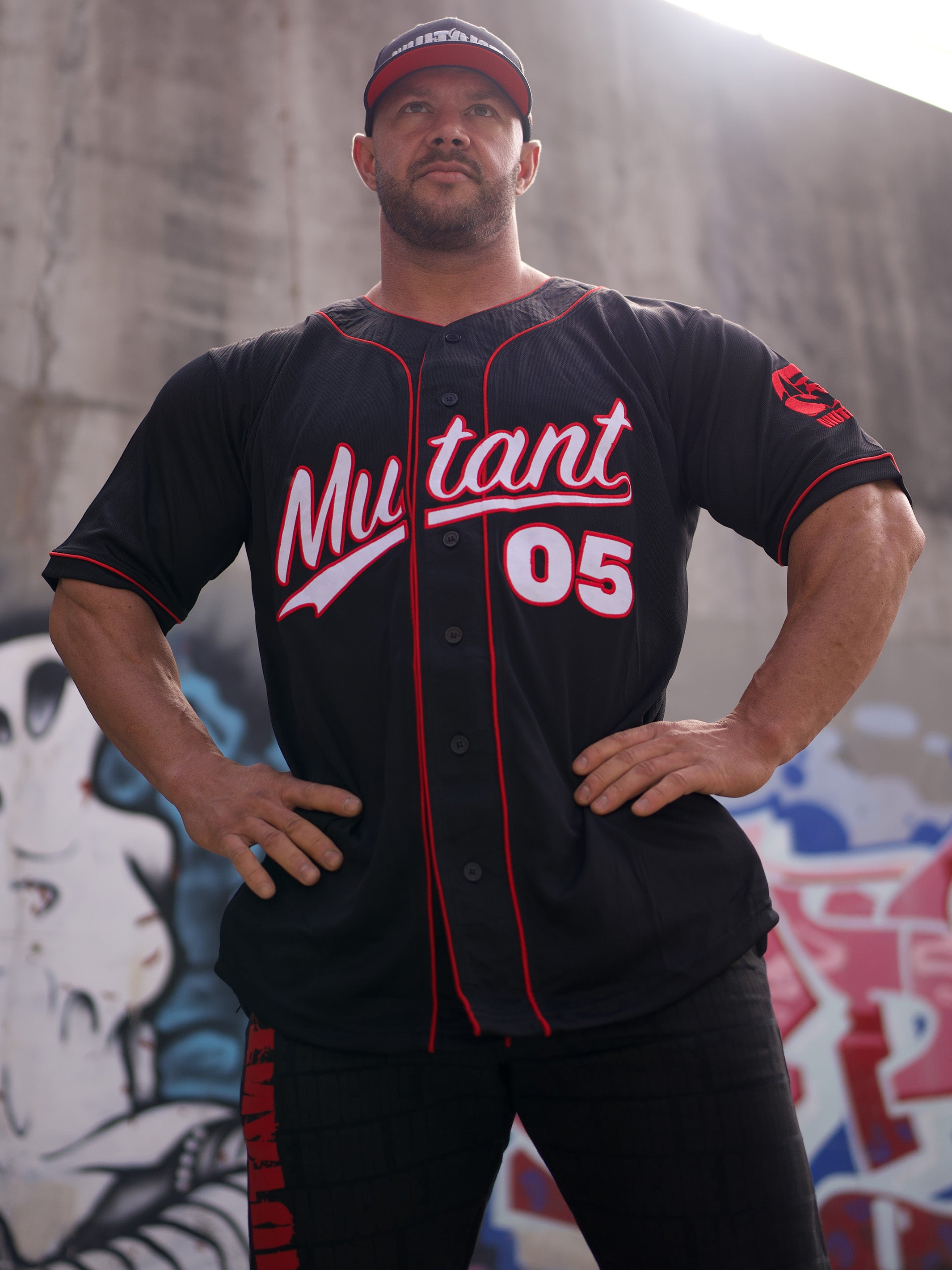 Mutant Varsity Baseball Jersey Red Black 2XL