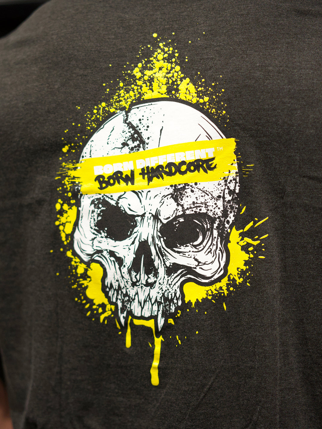 MUTANT® BORN HARDCORE SKULL GYM T-SHIRT (GREY)