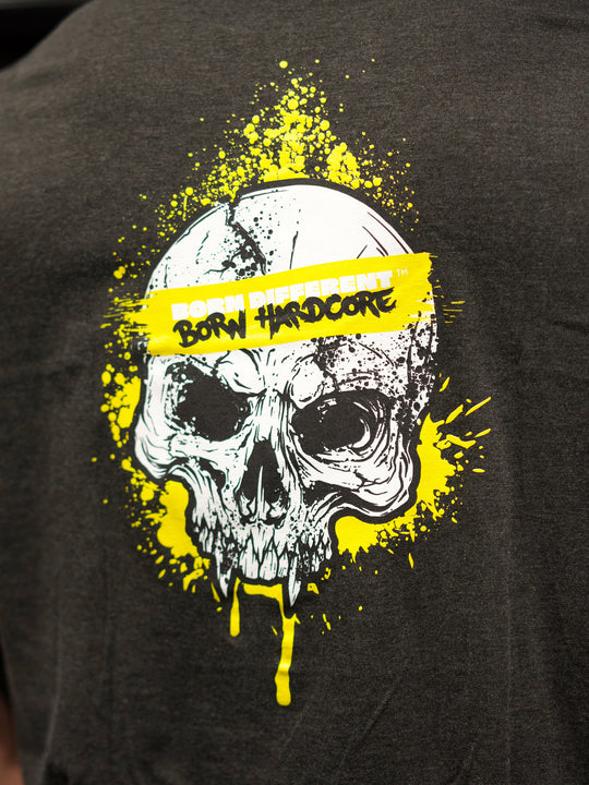 MUTANT® BORN HARDCORE SKULL GYM T-SHIRT (GREY)