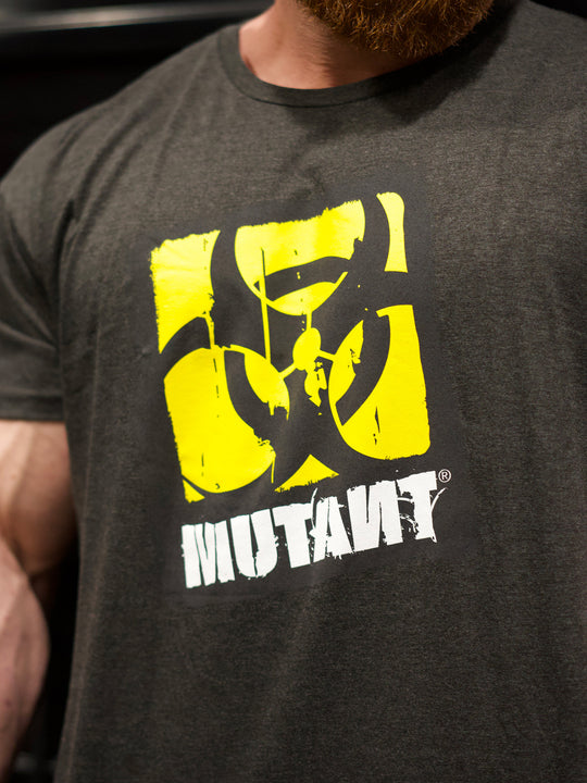 MUTANT® BORN HARDCORE SKULL GYM T-SHIRT (GREY)