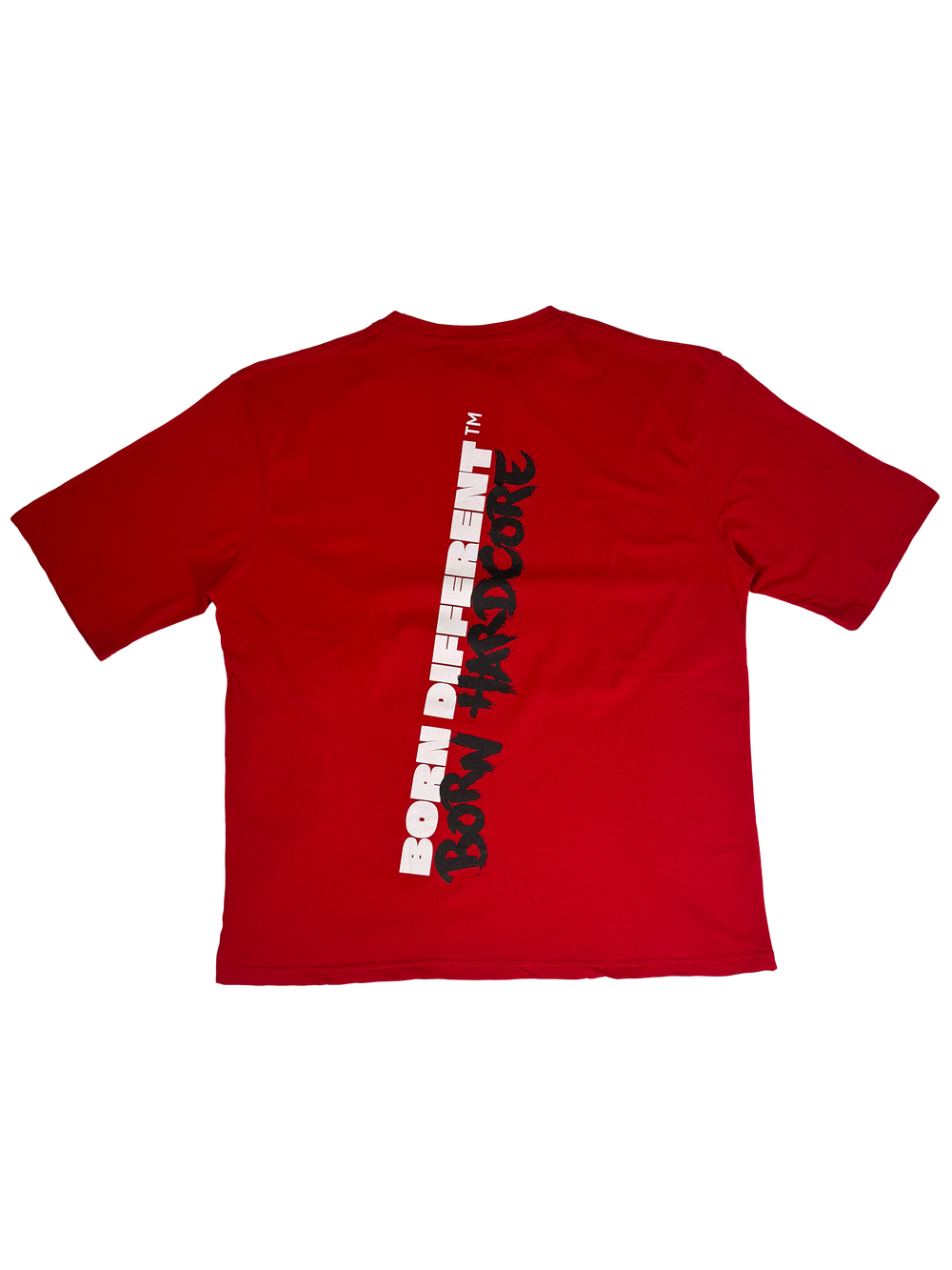 MUTANT® BORN HARDCORE BOLD OVERSIZED GYM T-SHIRT (RED)