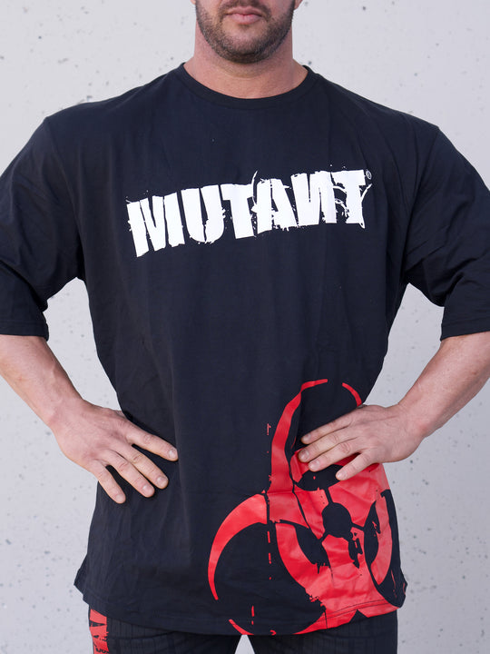 MUTANT® BORN HARDCORE Biohazard Oversized Gym T-Shirt (Black)