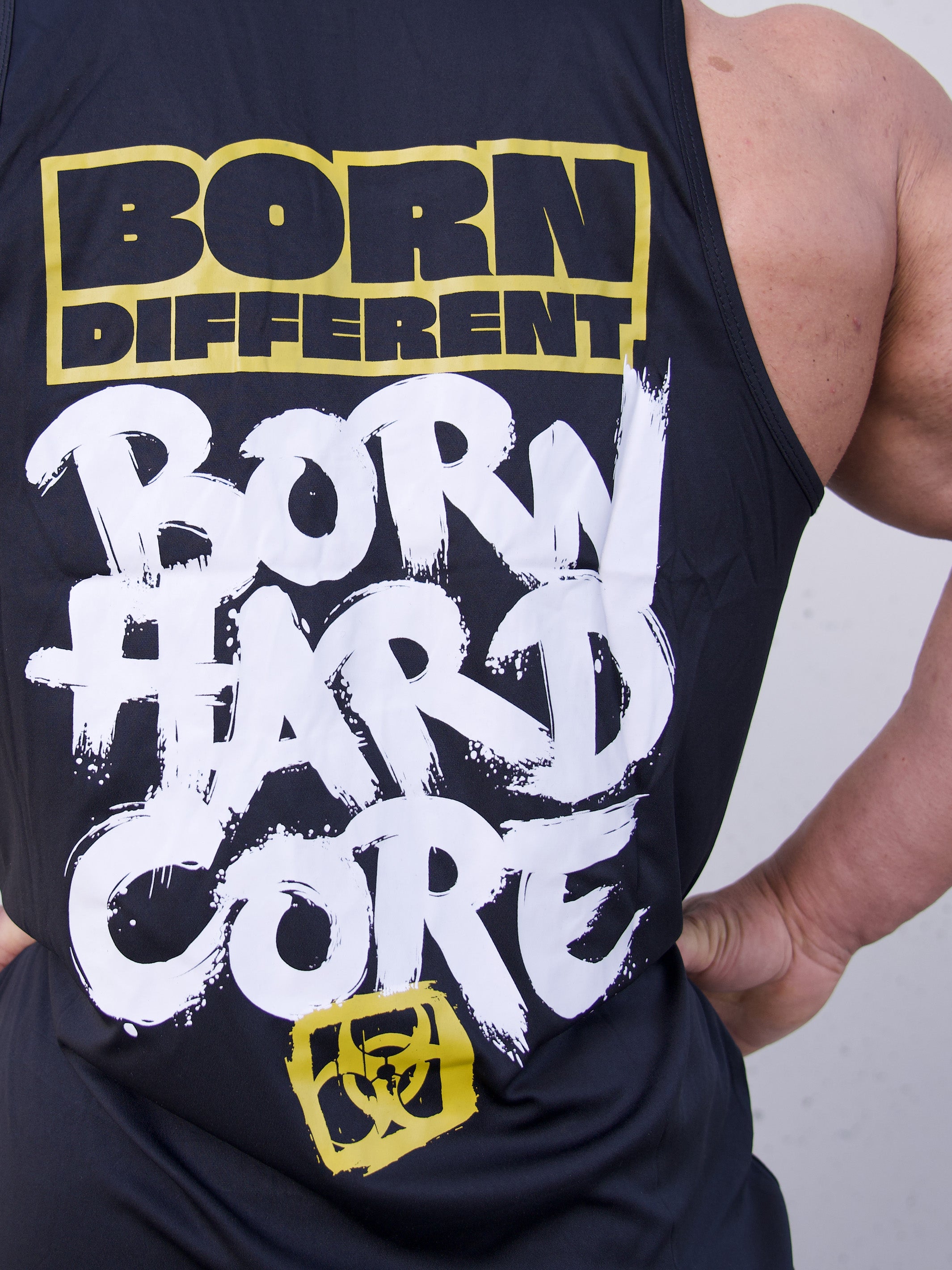 MUTANT® BORN HARDCORE Graffiti Tank Top Gym Shirt (Black