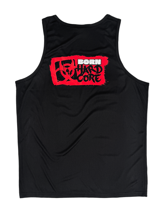MUTANT® BORN HARDCORE HARDLINE TANK TOP GYM SHIRT (BLACK & RED)