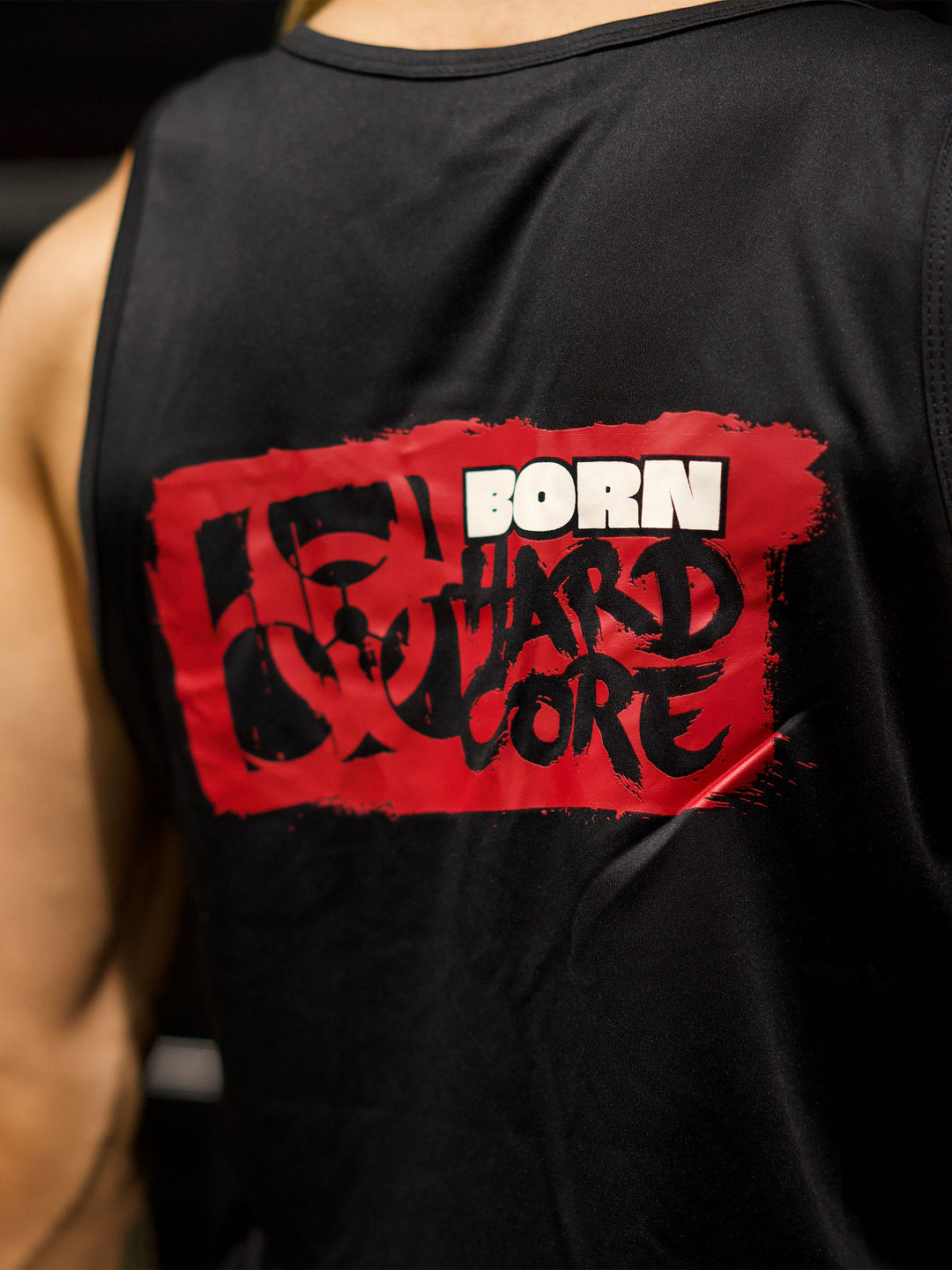 MUTANT® BORN HARDCORE HARDLINE TANK TOP GYM SHIRT (BLACK & RED)