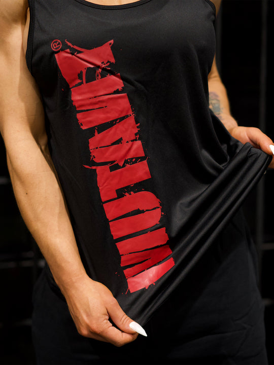 MUTANT® BORN HARDCORE HARDLINE TANK TOP GYM SHIRT (BLACK & RED)