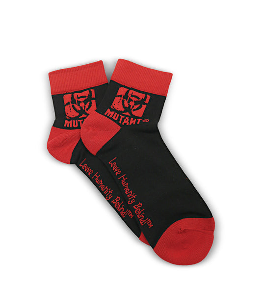 Quarter Length Gym Socks (Red & Black)