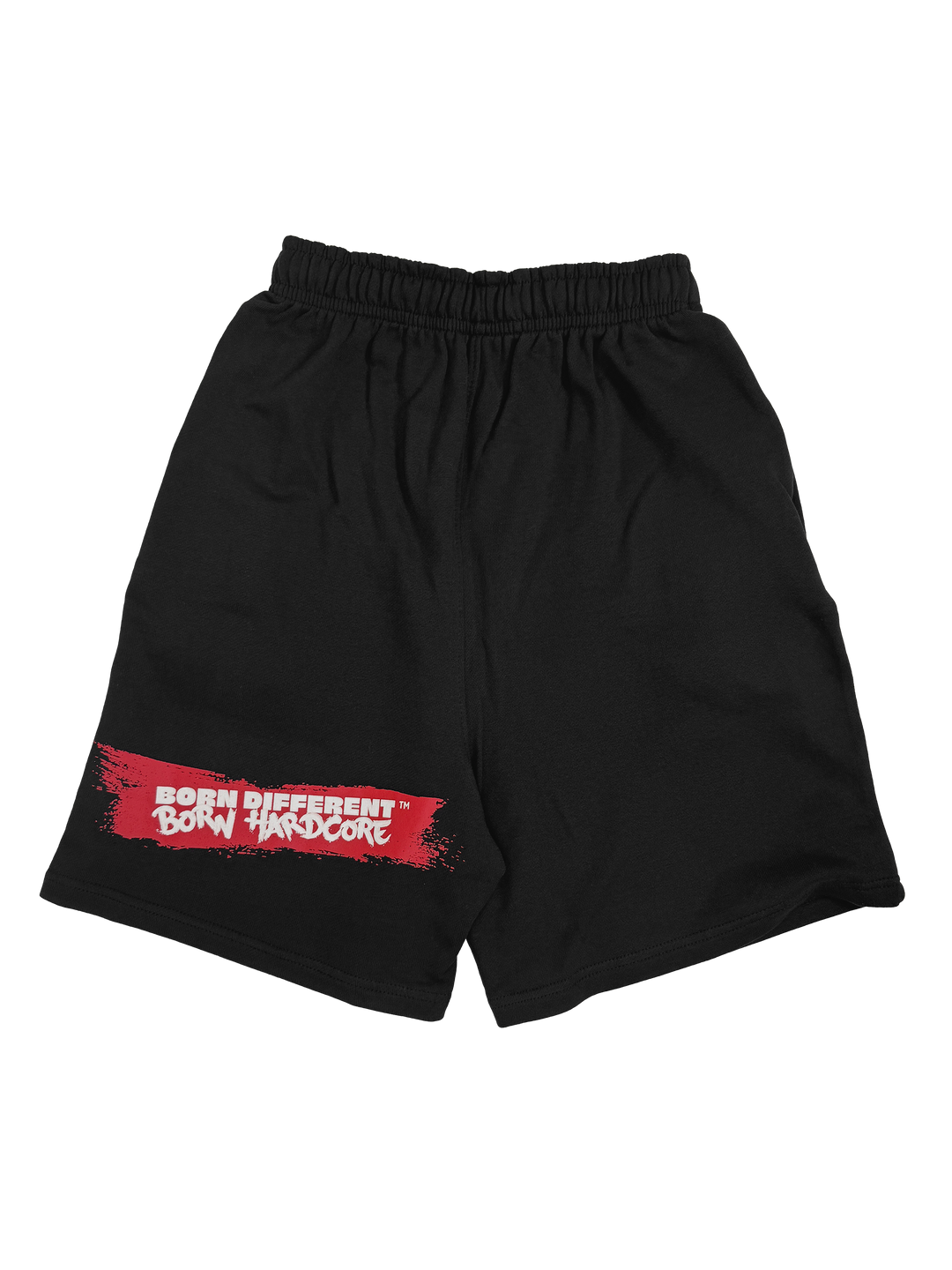 MUTANT® BORN HARDCORE 5” GYM SHORTS (BLACK & RED)