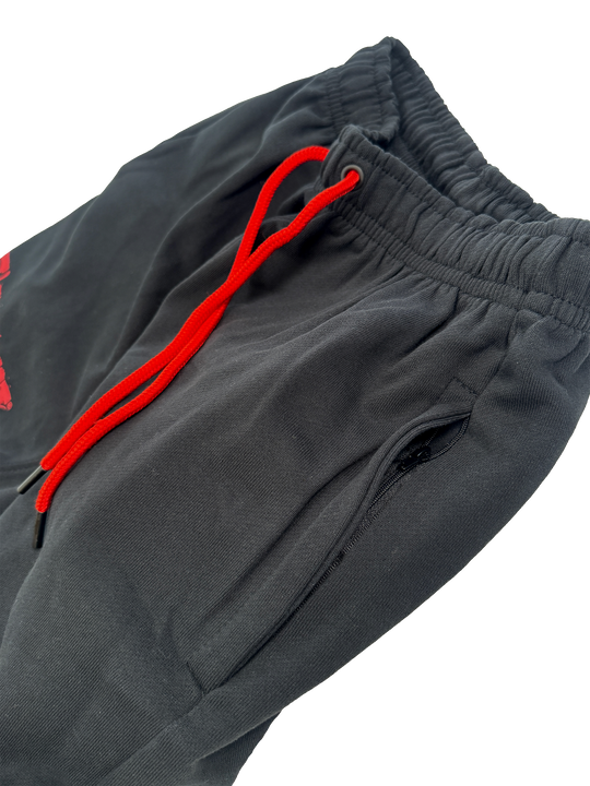 MUTANT® BORN HARDCORE 5” GYM SHORTS (BLACK & RED)