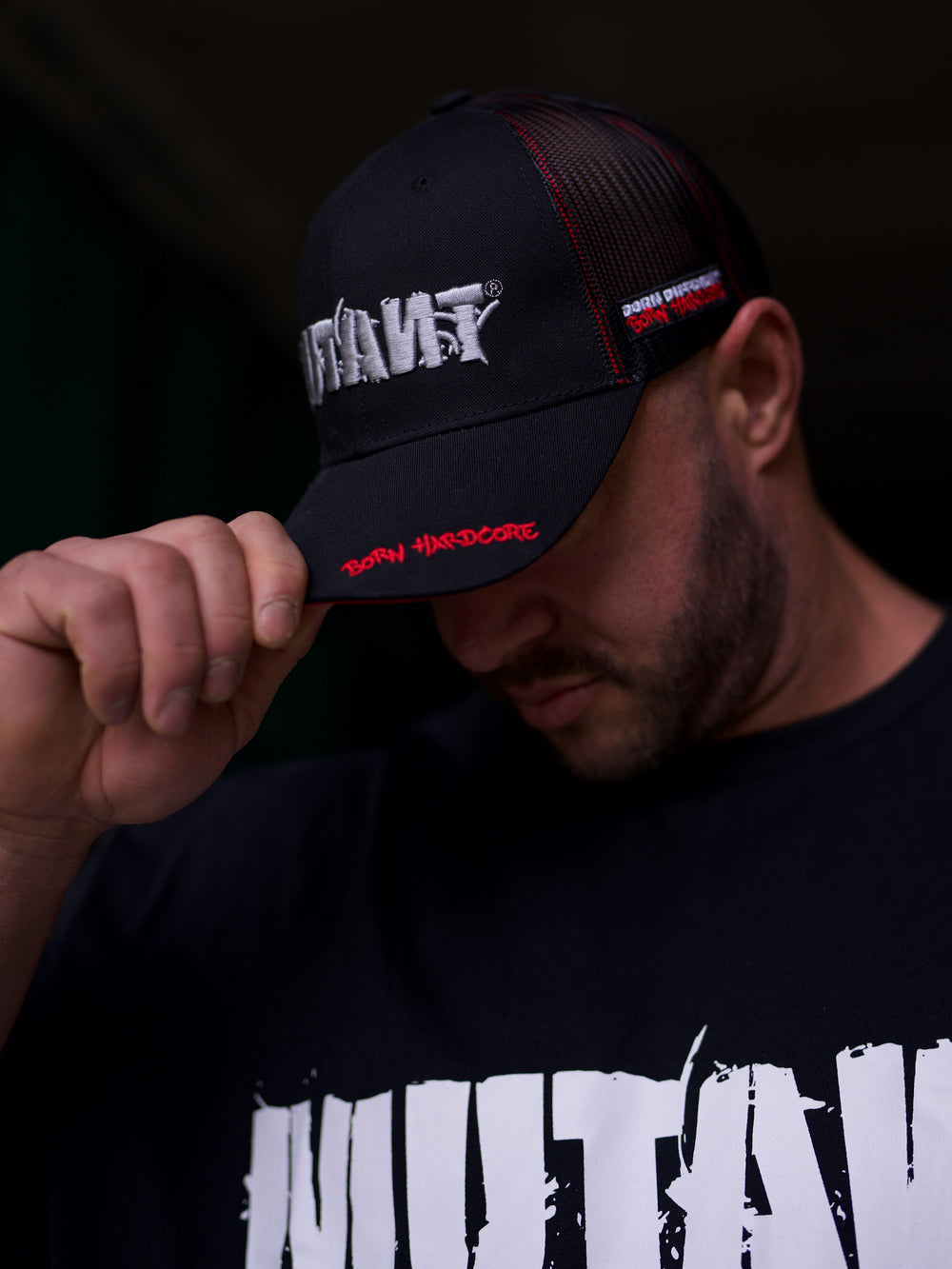 MUTANT® BORN HARDCORE Baseball Cap (Black & Red)