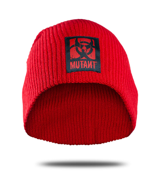 ◆MISU A BARBE◆ FIN BEANIE MULTI RED TRIBAL-KNIT-