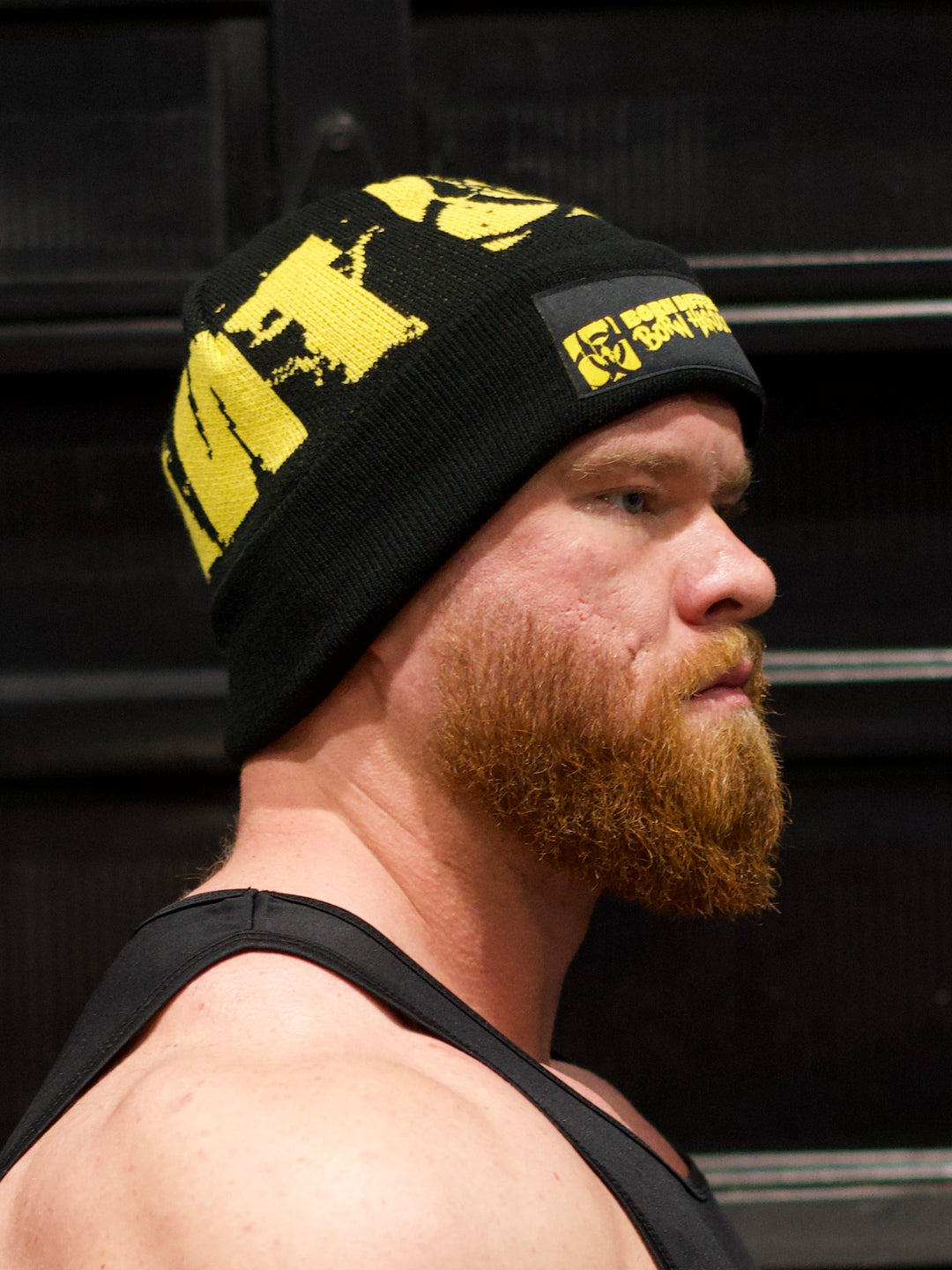 MUTANT® Black & Yellow Patched Beanie