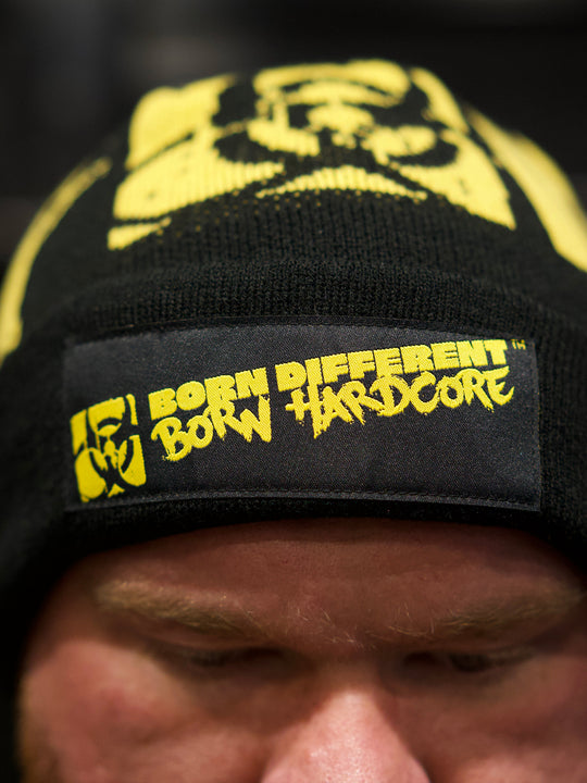 MUTANT® Black & Yellow Patched Beanie
