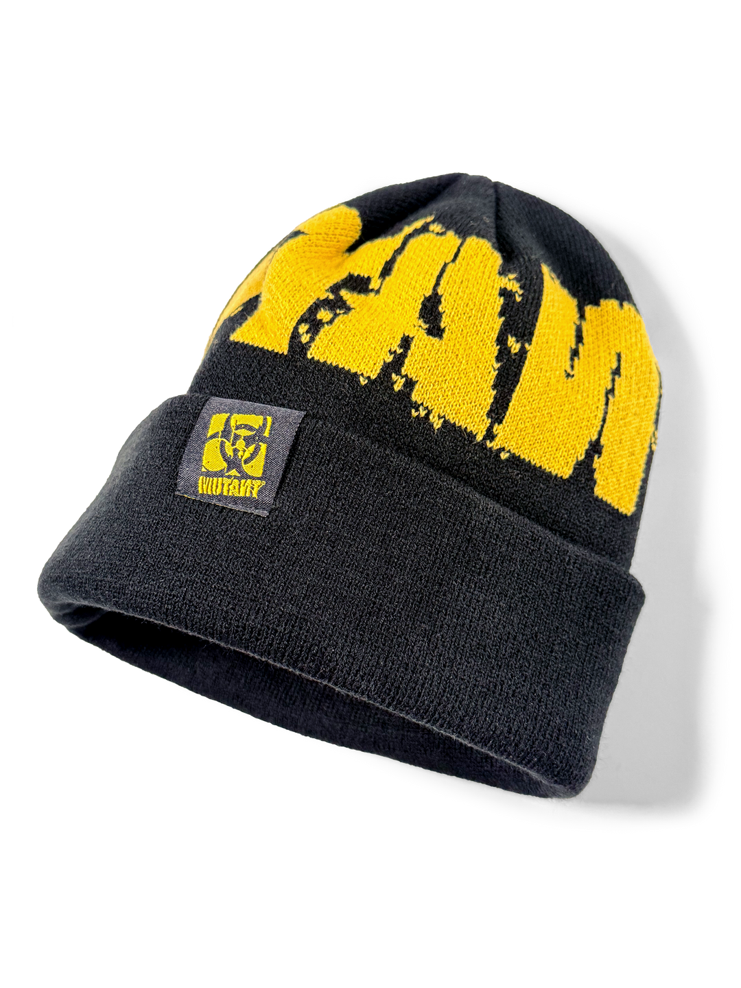 MUTANT® Black & Yellow Patched Beanie
