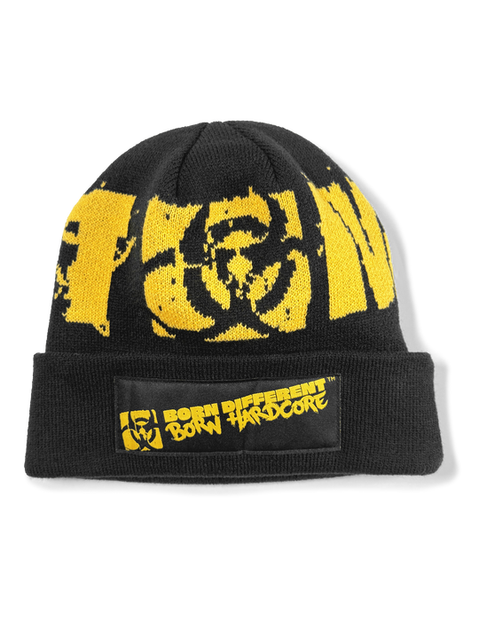 MUTANT® Black & Yellow Patched Beanie