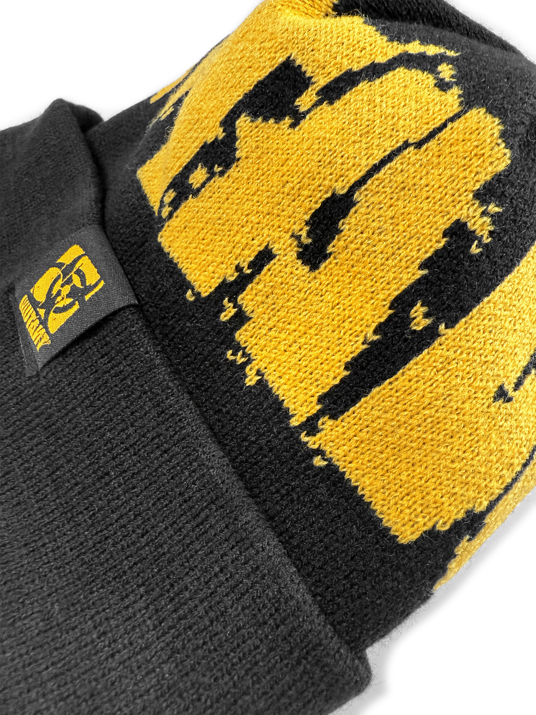 MUTANT® Black & Yellow Patched Beanie