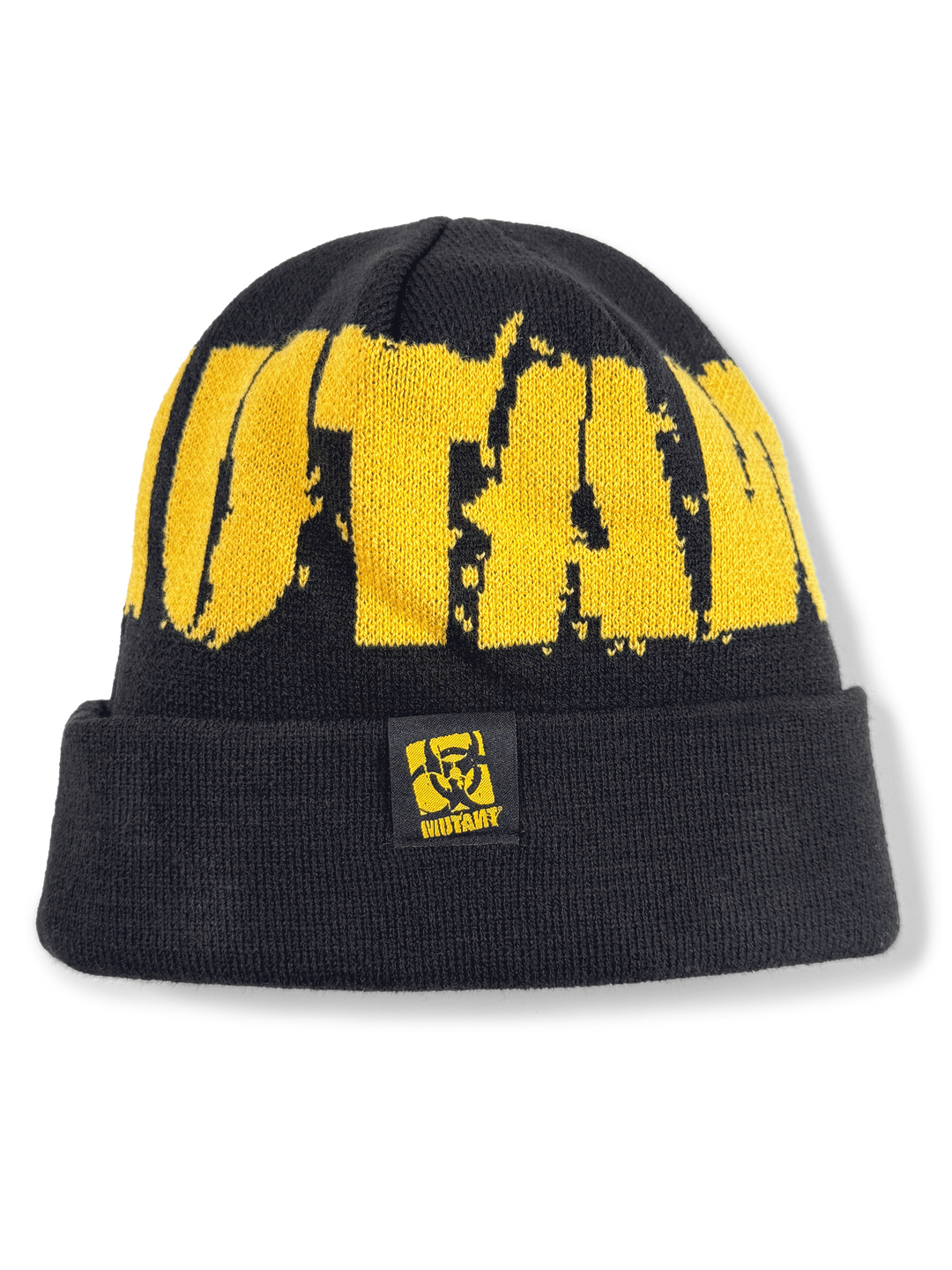 MUTANT® Black & Yellow Patched Beanie