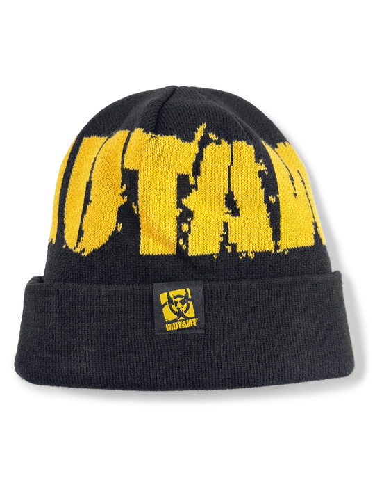 MUTANT® Black & Yellow Patched Beanie