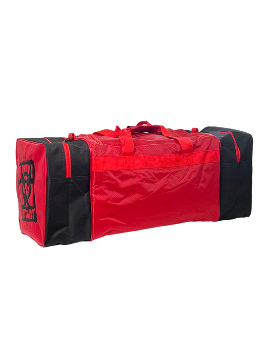 MUTANT® BORN HARDCORE Duffle Gym Bag (Red, Black Edge)