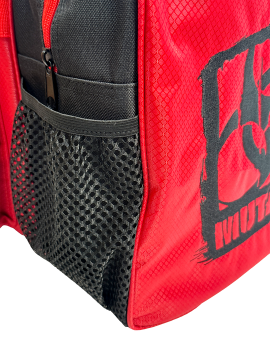 MUTANT® BORN HARDCORE Duffle Gym Bag (Red, Black Edge)