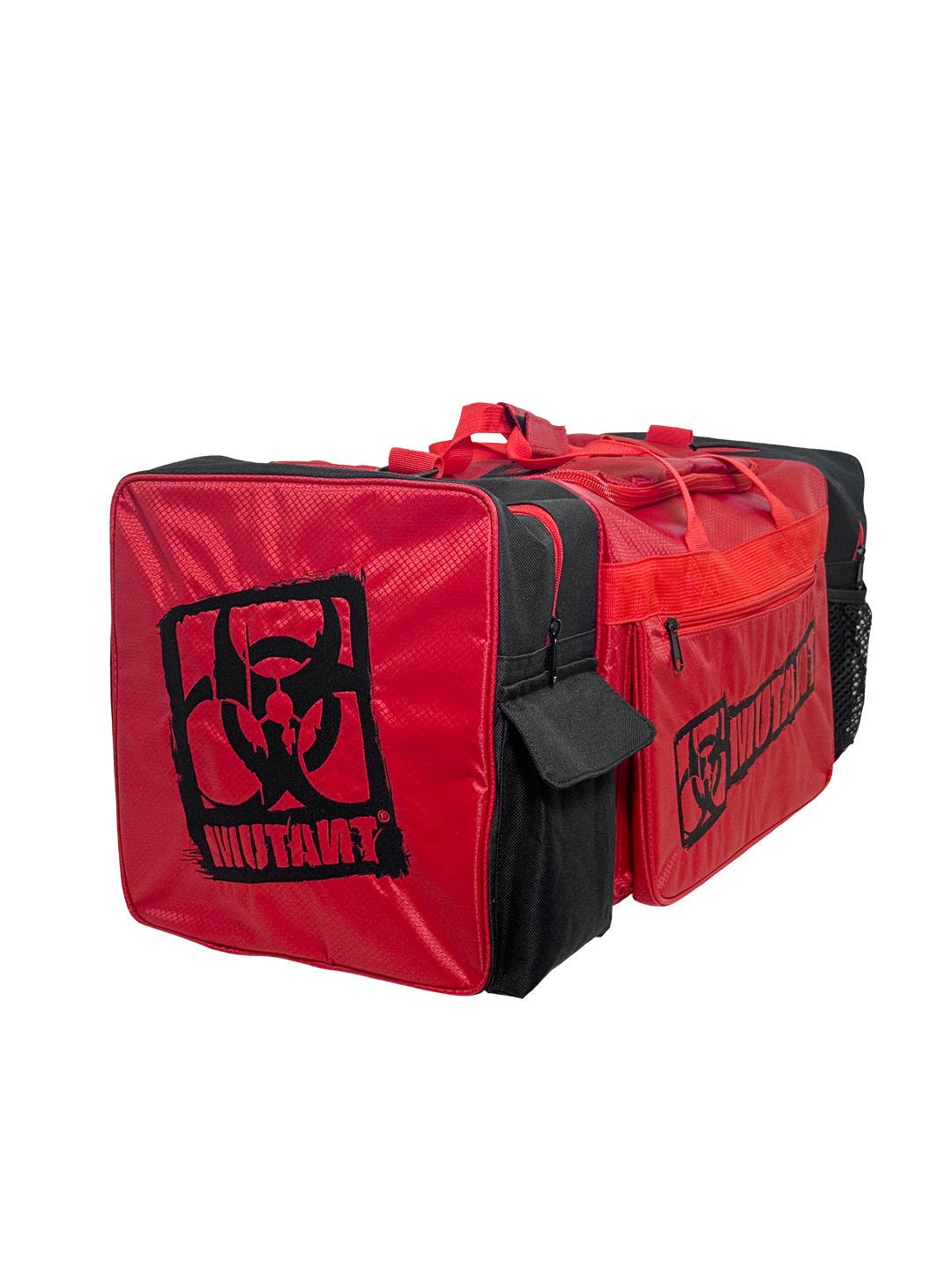 MUTANT® BORN HARDCORE Duffle Gym Bag (Red, Black Edge)