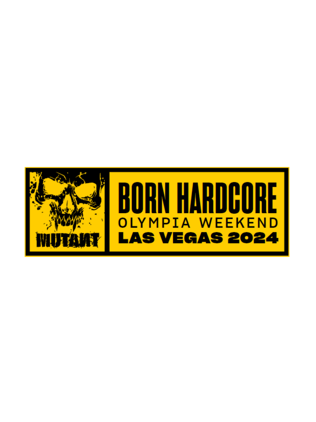 MUTANT® Born Hardcore Skull Olympia Patch 50mm x 110 mm Black