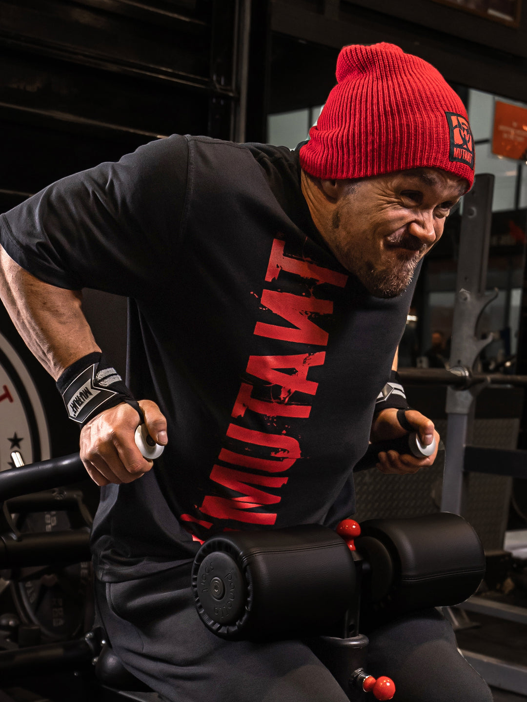 Patched Gym Beanie (Red)