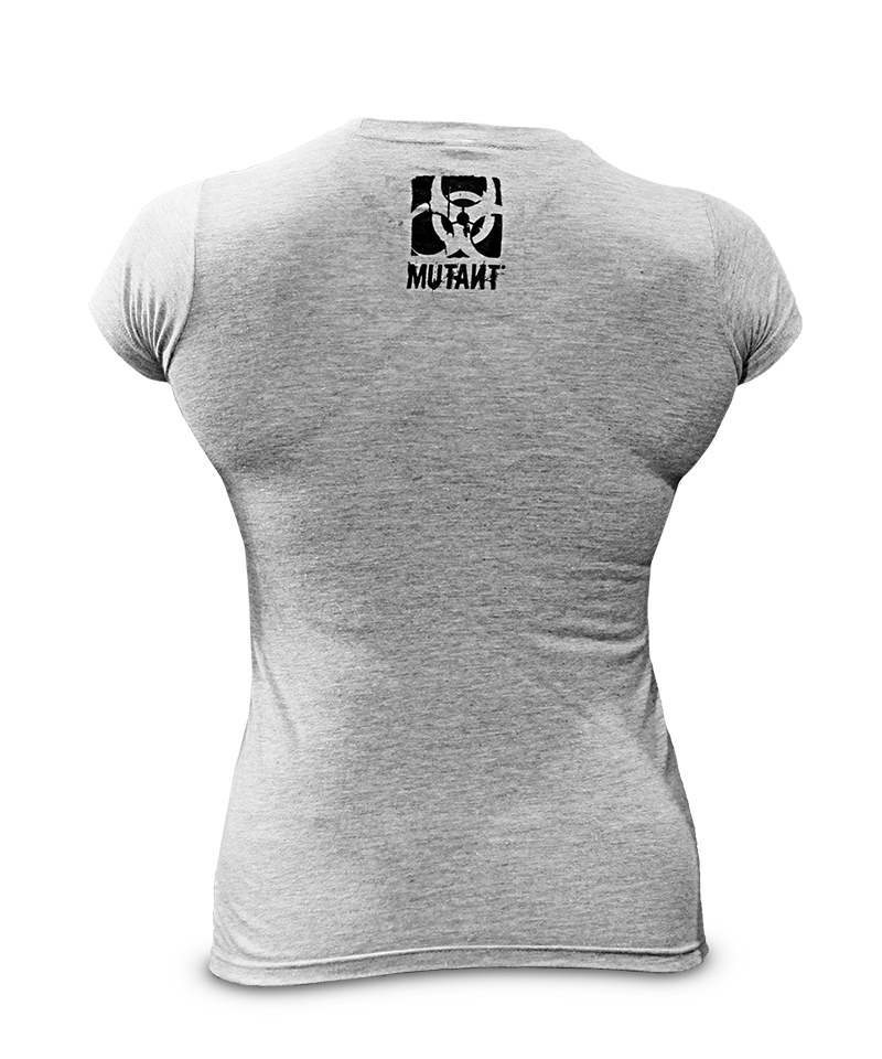 Mutant Women's Premium Heather Grey Handcrafted Tee - MUTANT