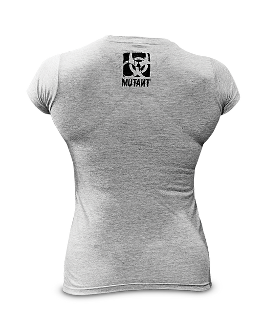 Mutant Women's Premium Heather Grey Handcrafted Tee - MUTANT