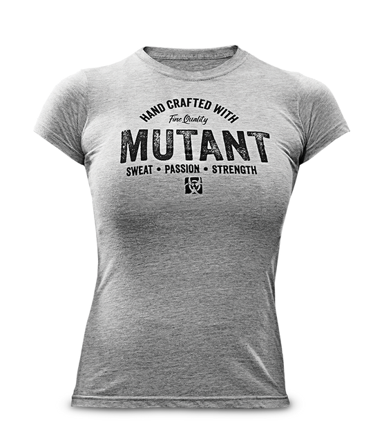 Mutant Women's Premium Heather Grey Handcrafted Tee - MUTANT