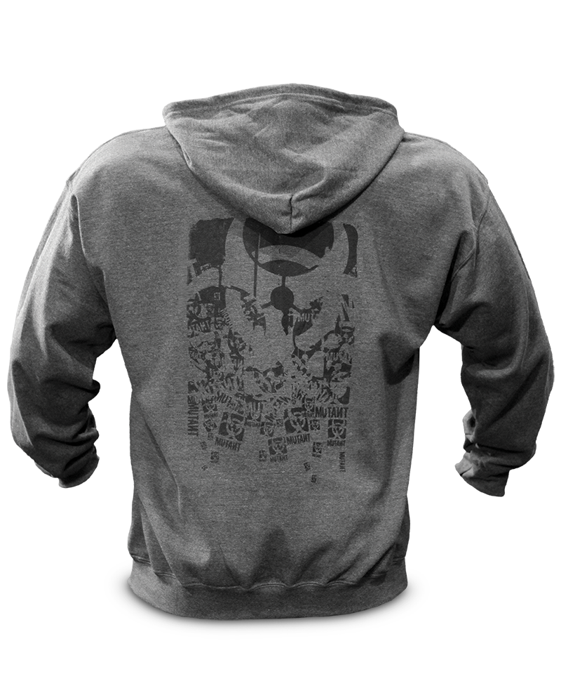 Mutant Premium Dark Heather Grey Hoodie with Black Dissolving Logo - MUTANT