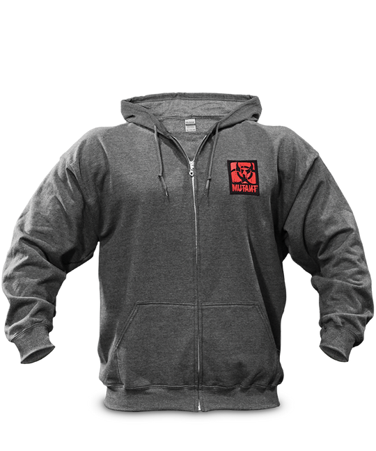 Mutant Premium Dark Heather Grey Hoodie with Black Dissolving Logo - MUTANT