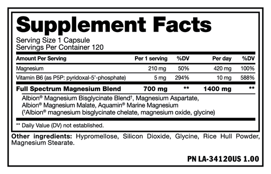 MUSCLE MAG - Extra Premium Magnesium + B6